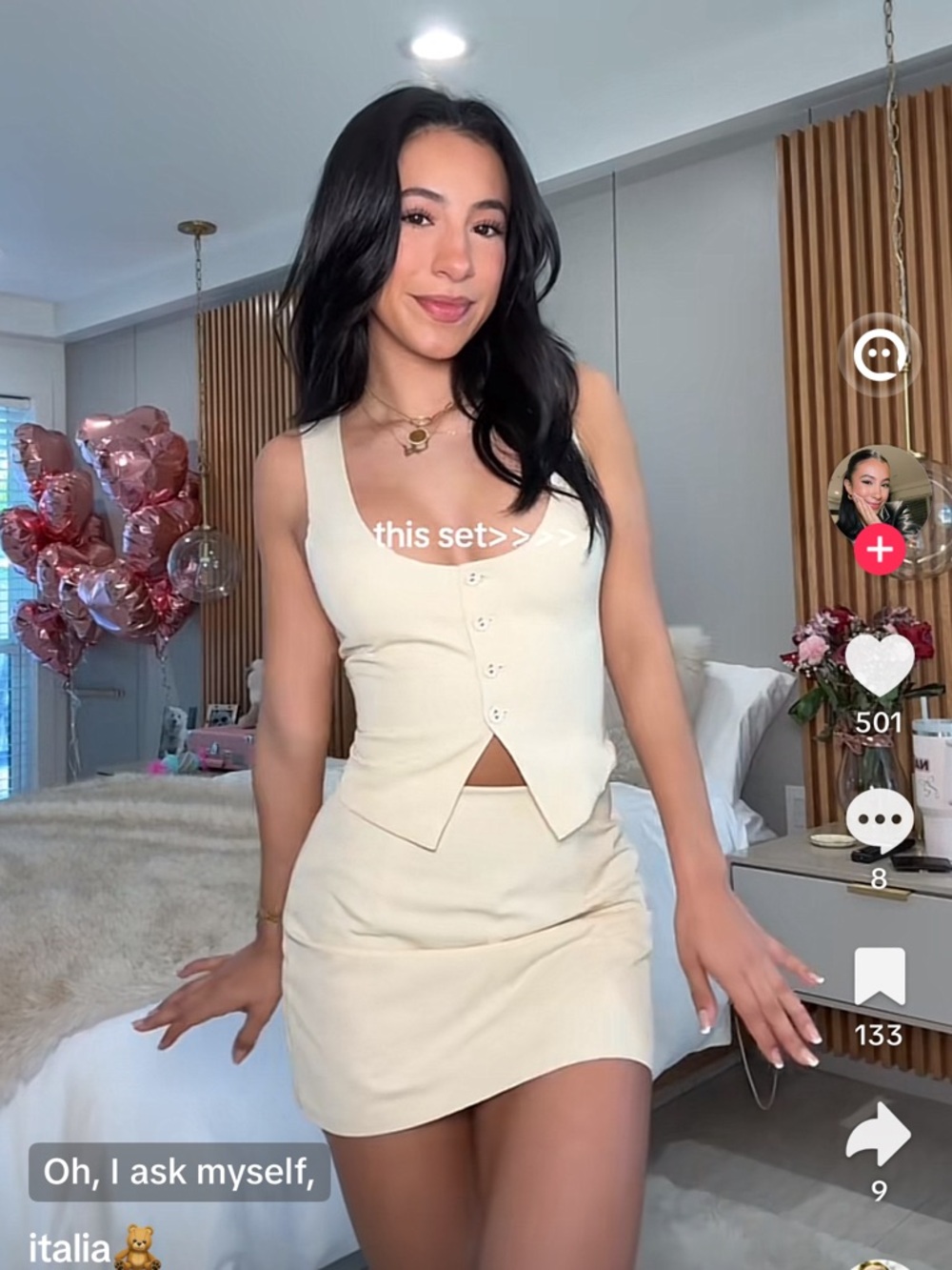 Princess Polly Cream Two-Piece Mini Skirt Set
